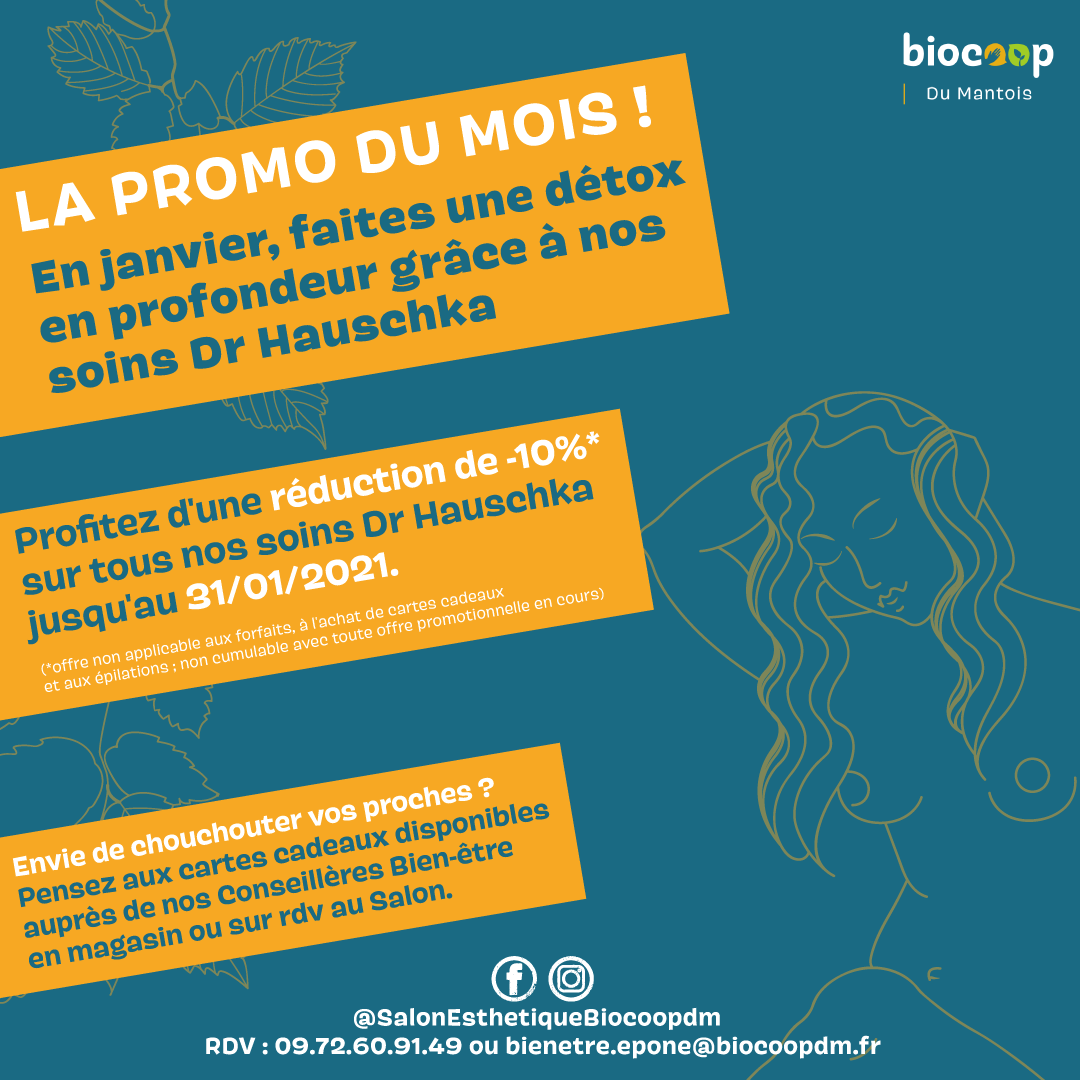 La promo du mois du Salon d'Esthétique de la Biocoop du Mantois La promo du mois du Salon d'Esthétique de la Biocoop du Mantois