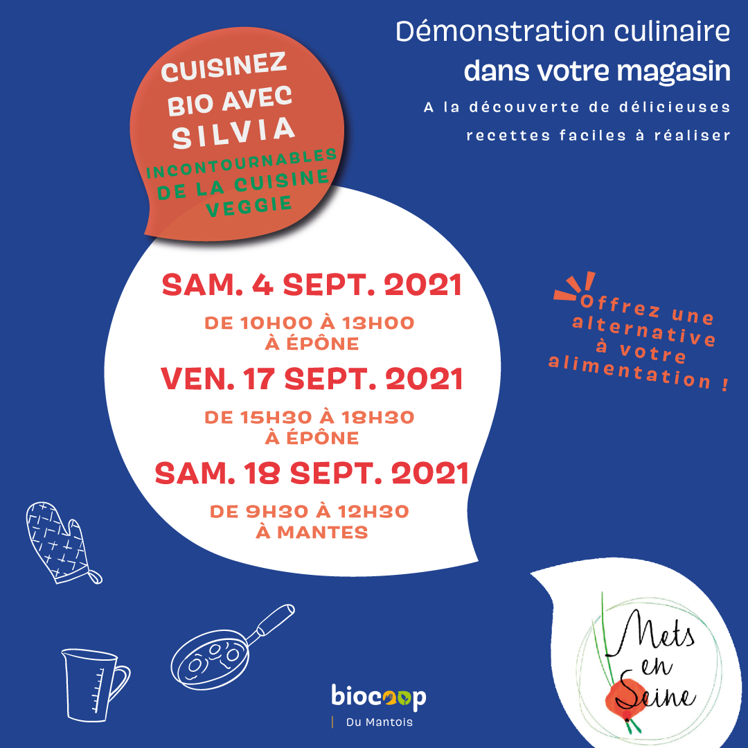 Démonstrations culinaires de Silvia en septembre 2021 Démonstrations culinaires de Silvia en septembre 2021