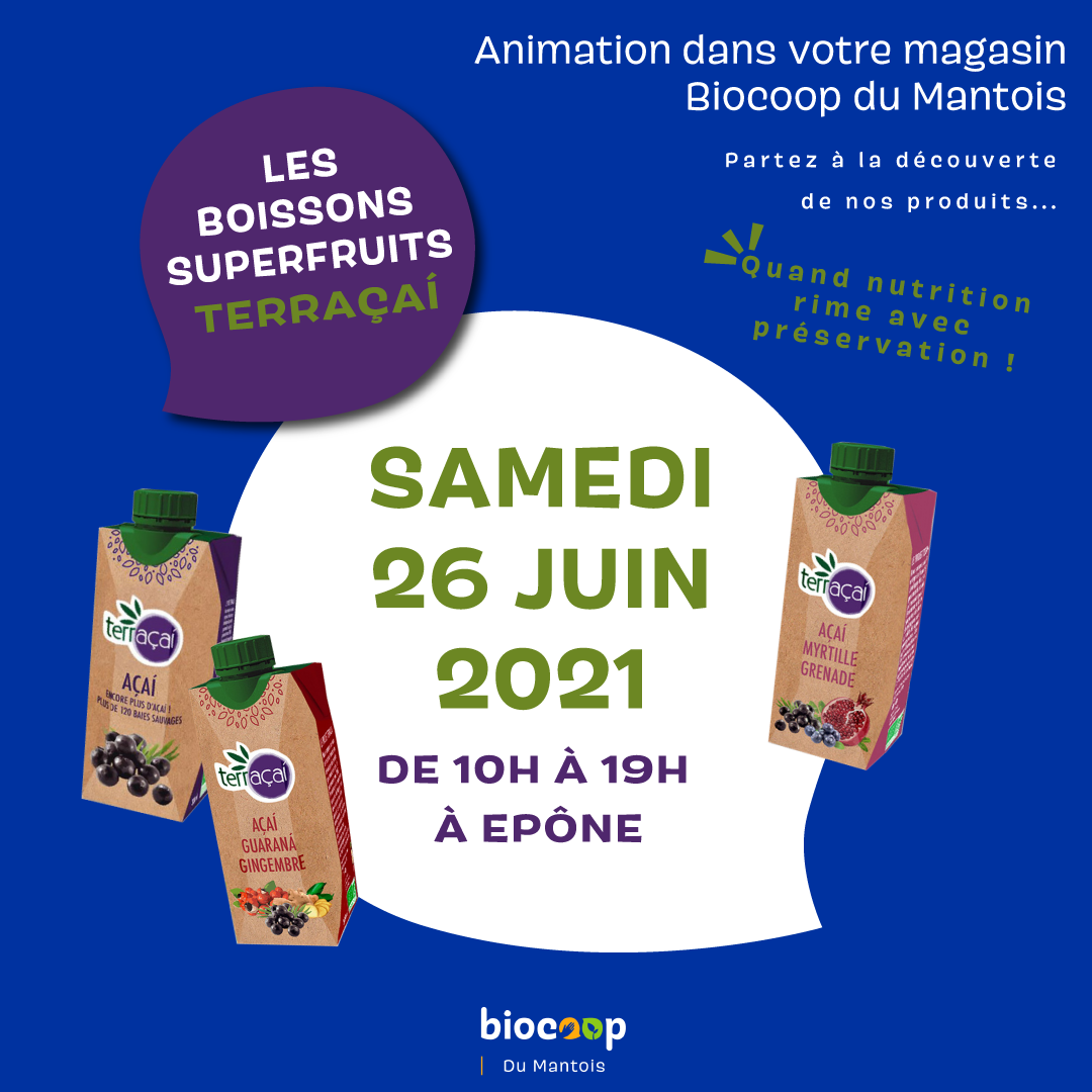 Animation avec Terraçaí le samedi 26 juin 2021 Animation avec Terraçaí le samedi 26 juin 2021