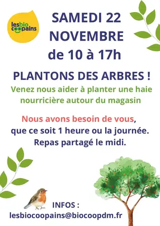 Plantons une haie nourricière avec les Biocoopains