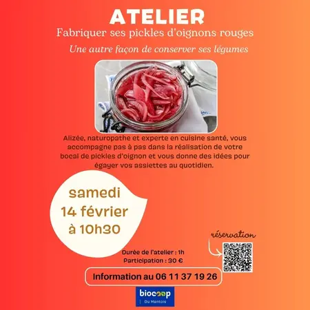 atelier fabriquer ses pickles d'oignon rouge avec Alizée