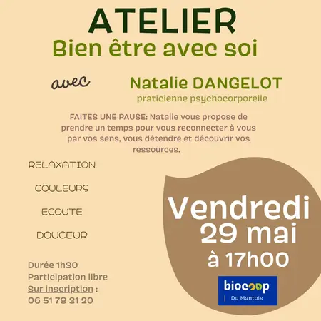 Atelier bien être avec soi animé par Natalie
