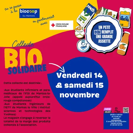Collecte Bio Solidaire au profit de la Croix Rouge !