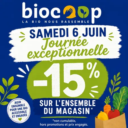 SAMEDI 6 JUIN 15% sur l'ensemble du magasin!!!