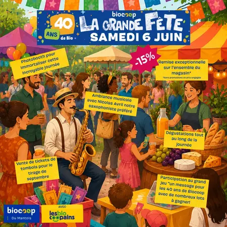 EVENEMENT: fêtons les 40 ans de BIOCOOP lors d'une journée exceptionnelle