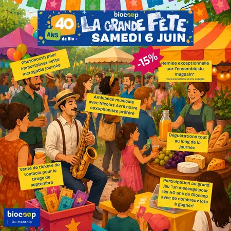 EVENEMENT: fêtons les 40 ans de BIOCOOP lors d'une journée exceptionnelle